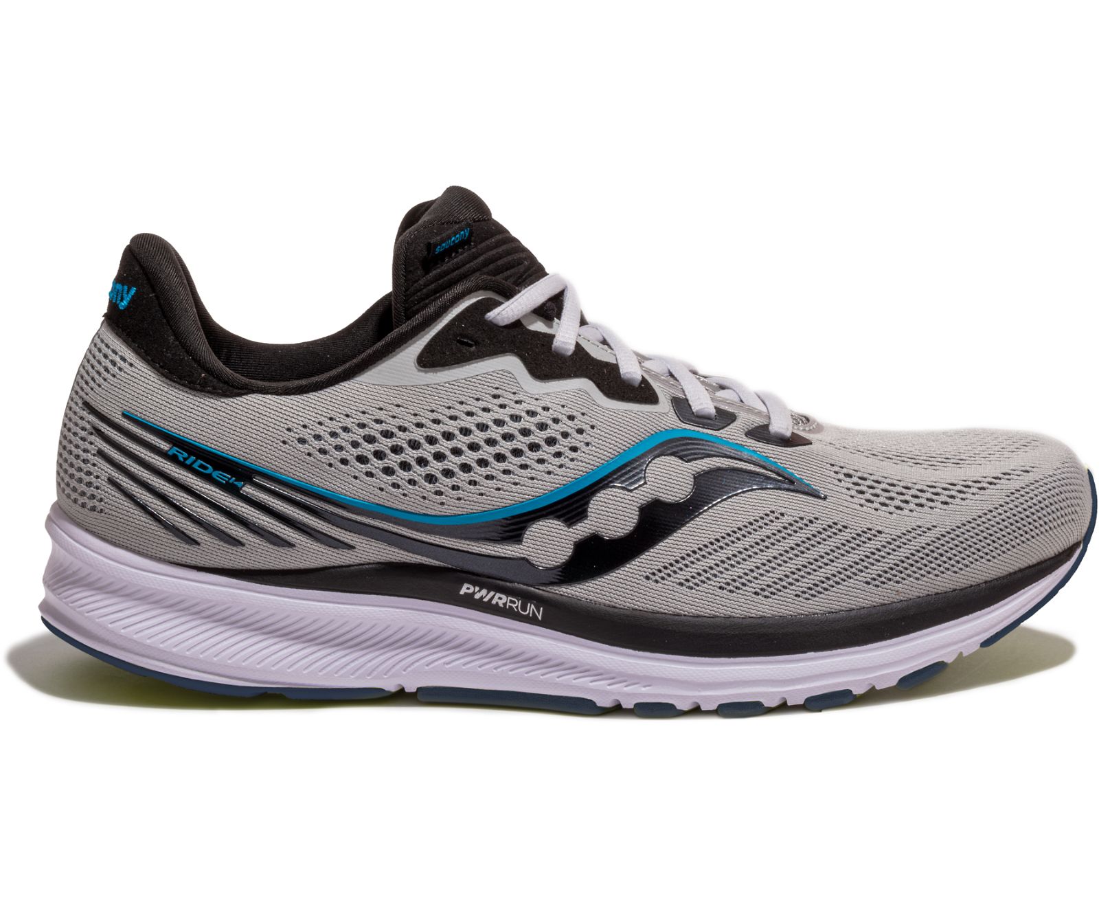 Saucony Ride 14 Men\'s Running Shoes Grey / Black | Canada 547QMAZ